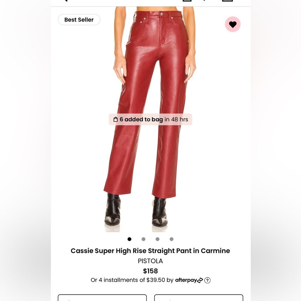 Cassie Super High Rise Strait Pant in Carmine
